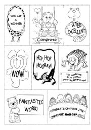 English Worksheet: REWARDS (B&W  2 PAGES)