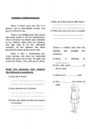 English worksheet: READIN COMREHENSION