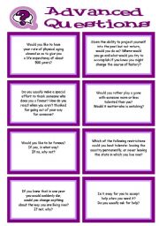 English Worksheet: ADVANCED Conversation Promptcards about VALUES, BELIEFS, ETHICS