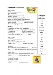 English Worksheet: Upside Down - Jack Johnson