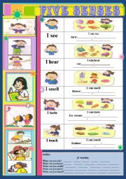 English Worksheet: FIVE SENSES