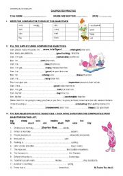 English Worksheet: comparative form