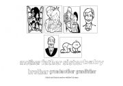 English Worksheet: family members match