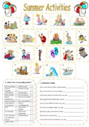 English Worksheet: SUMMER ACTIVITIES