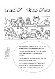 English Worksheet: my toys