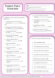 English Worksheet: Passive Voice Exercises