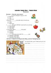 English Worksheet: There was, there were