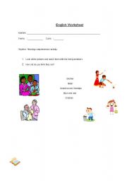 English Worksheet: Family