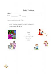 English worksheet: Family