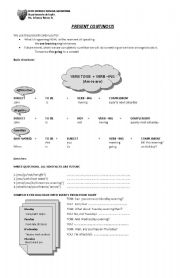 English Worksheet: Structures and uses of the present continuous