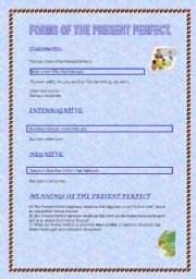 English Worksheet: Forms of Present Perfect