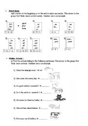 English Worksheet: Hidden words