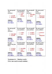 English worksheet: Whats in your pencil case cards.