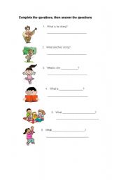 English Worksheet: Present continuous - interrogative