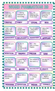 English Worksheet: Word formation 20
