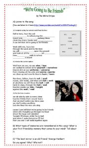 English Worksheet: listening comprehension activity - listen to a song