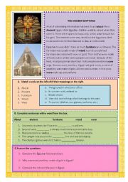 English Worksheet: antient egyptians