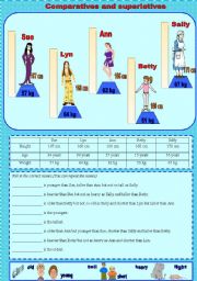 English Worksheet: Comparatives and superlatives