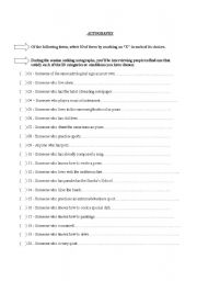 English Worksheet: AUTOGRAPHS