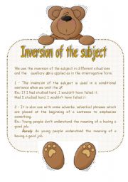 Inversion of the subject (two pages)