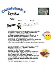 English Worksheet: Basic English Review Pg.1