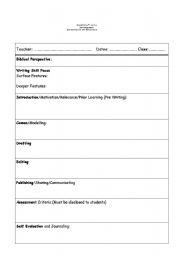 English worksheet: Writing Planner