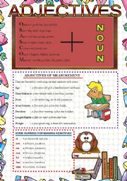 English Worksheet: A Guide Paper About Adjectives