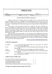 English Worksheet: English Test