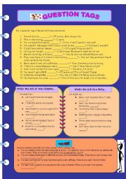 English Worksheet: Question Tags - exercise