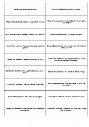 English Worksheet: 135 cards for a revision game