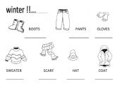 English Worksheet: winter clothes
