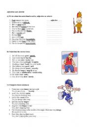 English Worksheet: Adverbs and Adjectives