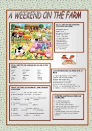 English Worksheet: A WEEKEND ON THE FARM