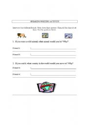 English Worksheet: Second Conditional Speaking/Writing  Activity