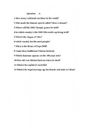 English worksheet: group work in the form of contest 