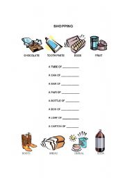 English worksheet: Shopping