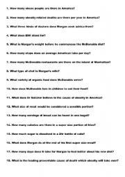 English worksheet: Super size me