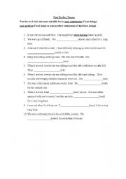 English worksheet: Past Perfect Continous Worksheet