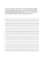 English worksheet: Sea Animal writing Activity