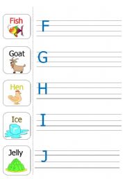 English worksheet: Alphabets F-J