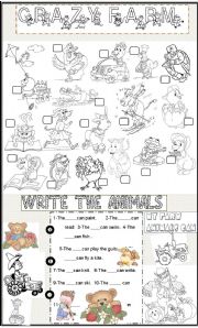 English Worksheet: crazy farm