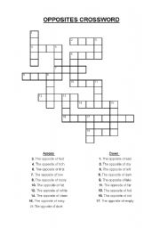 English worksheet: opposites