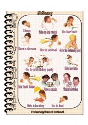 English Worksheet: A girls daily routine