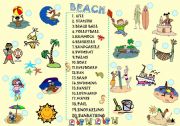 English Worksheet: Beach