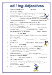 English Worksheet: ed / ing adjectives