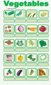 English Worksheet: Food 3 - Vegetables