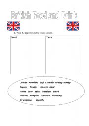 English Worksheet: British Food Tasting Lesson