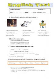 English worksheet: BASIC ENGLISH TEST