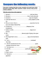 English Worksheet: Comparison of adjectives