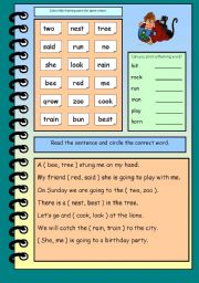 English Worksheet: Rhyming words